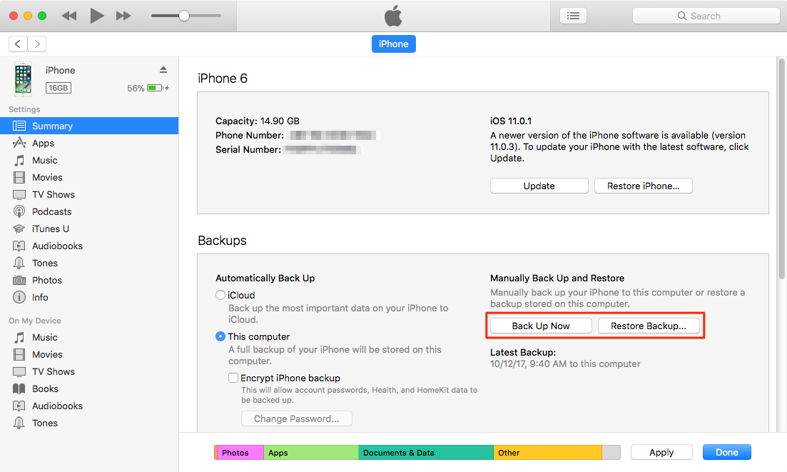How to Restore Messages on New iPhone via iTunes