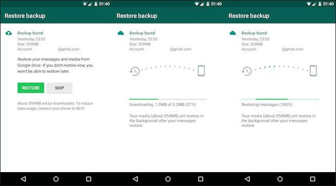 Restore WhatsApp Backup from Google Drive