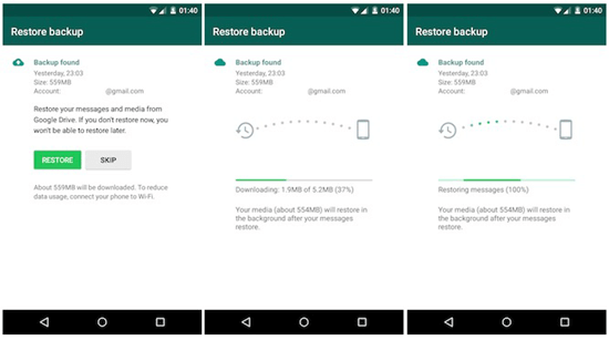 Restore WhatsApp on New Android Phone
