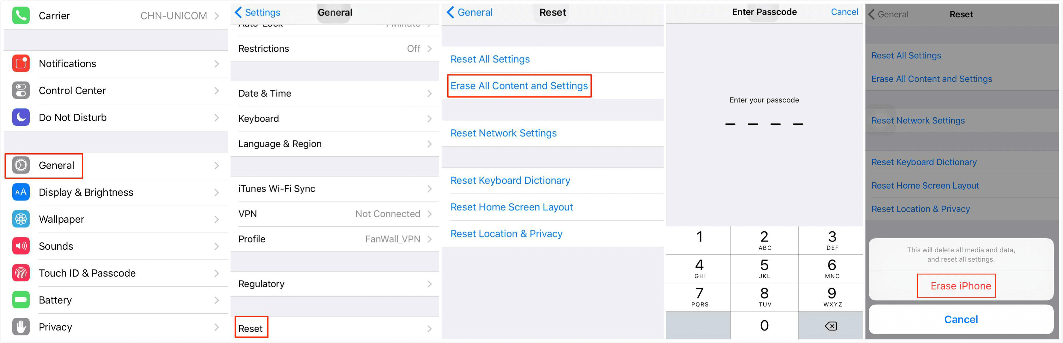 trying to reset all settings on iphone asking for password