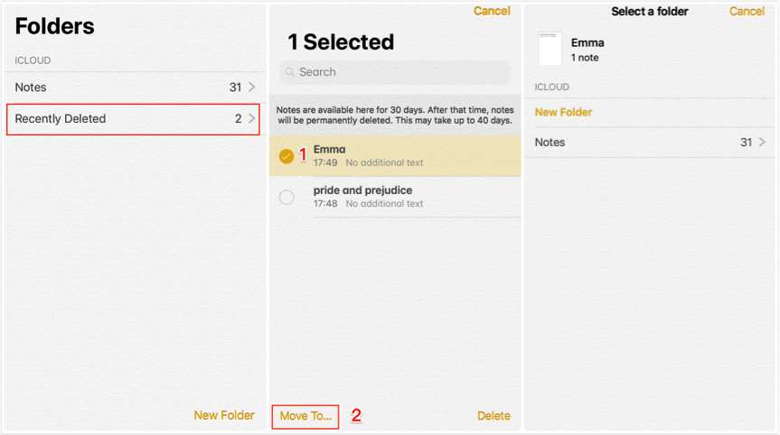 How to Recover Deleted Notes on iPad via Recently Deleted Folder