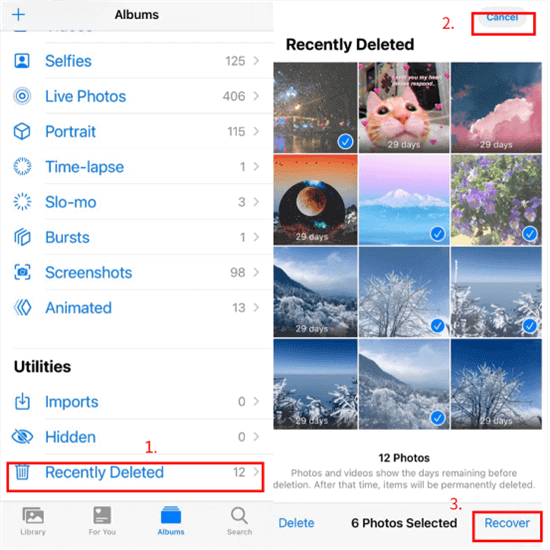 Recover Deleted Photos on Your iPhone 12/11 by Default