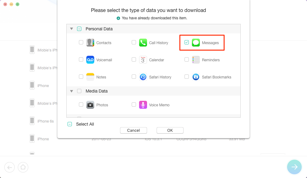 Recover Deleted Text Messages from iPhone 6/6s (Plus) with iCloud Backup– Step 4