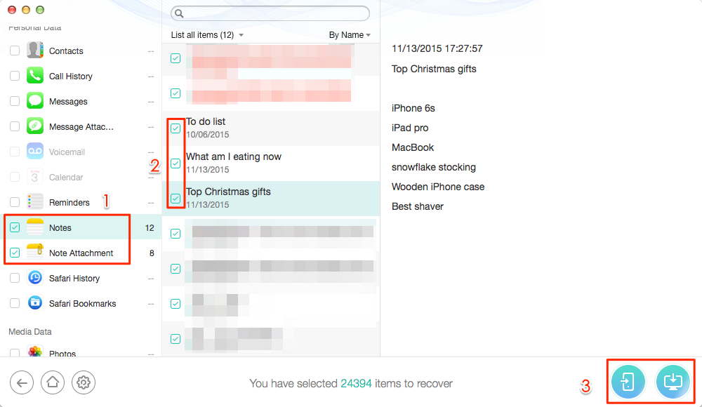 How to Retrieve Notes from iPhone Backup – Step 3