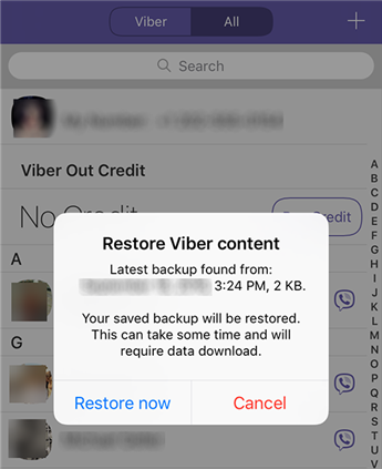 Retrieve Viber messages from a built-in backup