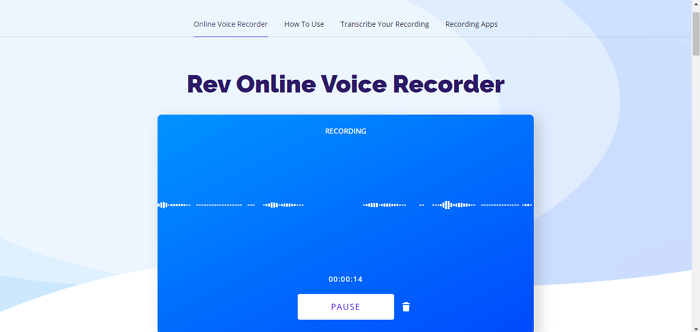 Rev Online Voice Recorder in action