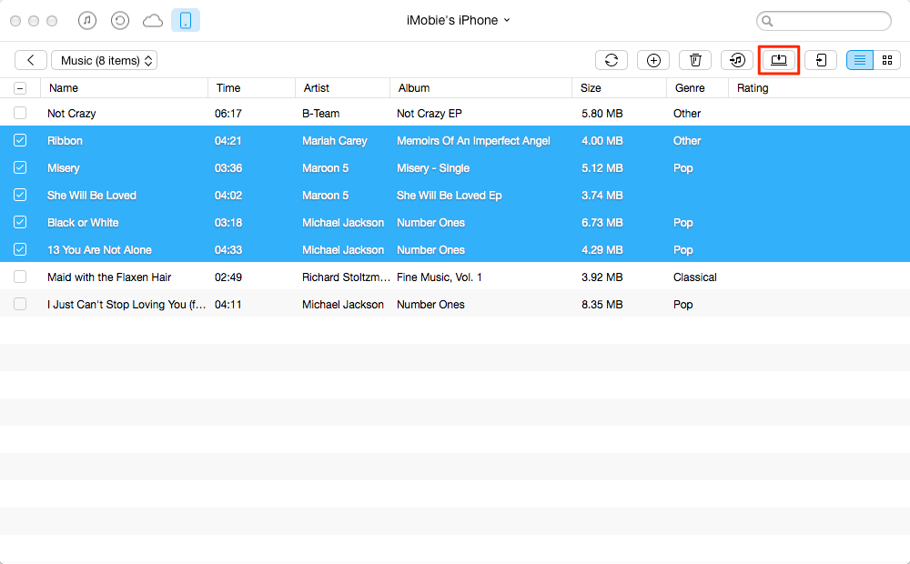 How to to Rip Music from iPhone/iPad with AnyTrans -Step 3