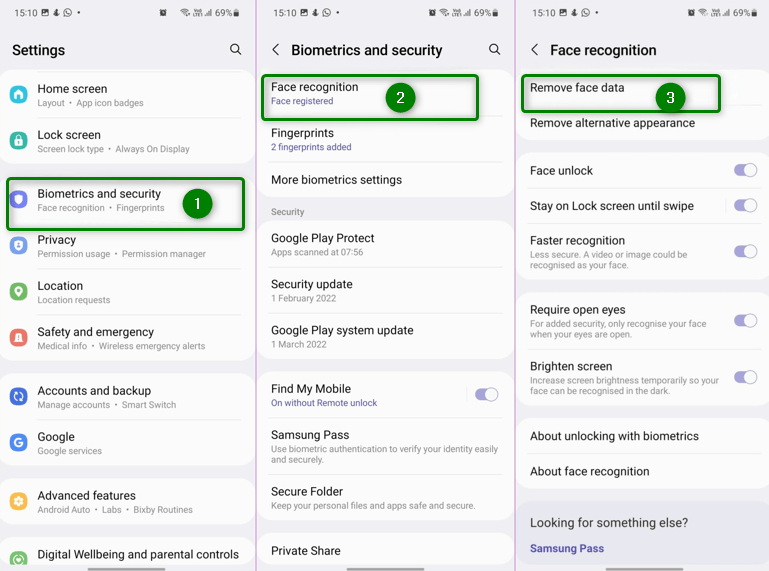Reset Your Face Recognition Data