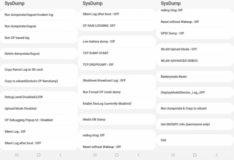 Samsung Secret Code for Debugging