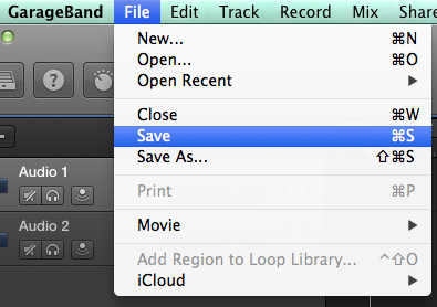 How to Save GarageBand as MP3 - Save the File