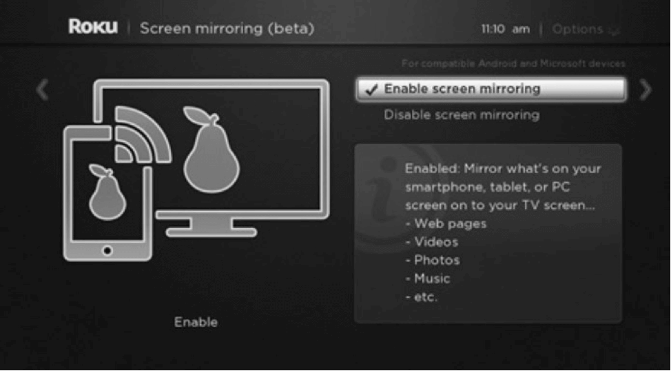 ios screen mirror roku