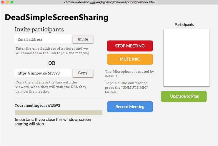 Screen Sharing Website - Dead Simple