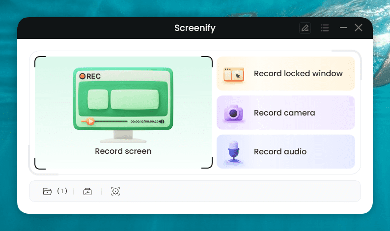 Screenify Main Screen