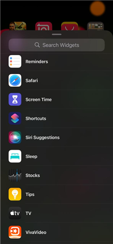 Scroll to the Shortcuts Widget