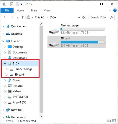  SD Card in File Explorer