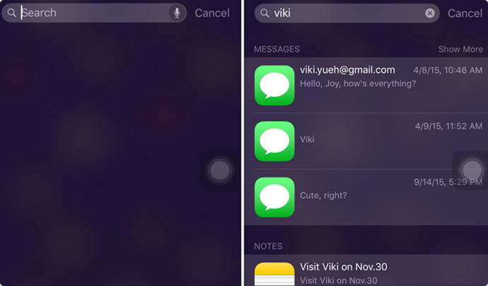 Search Messages/iMessages on iPhone with Spotlight Search