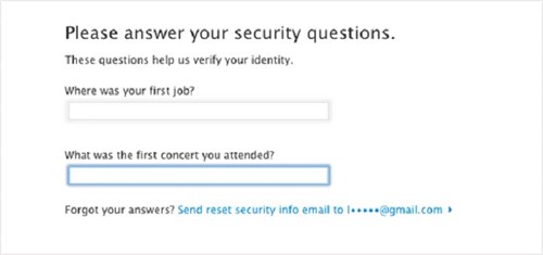 Security Questions Page