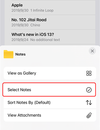 Select Notes to Delete