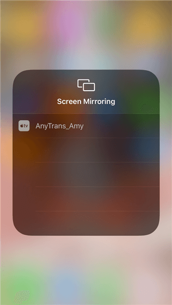 Select AnyTrans on the iPhone to mirror screen to your PC