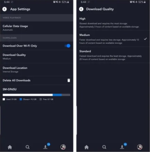 Select Download Quality