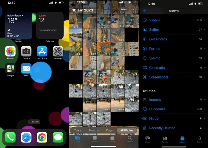 Select Duplicates from the Albums in Photos App