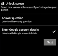 Select Enter Google Account Details