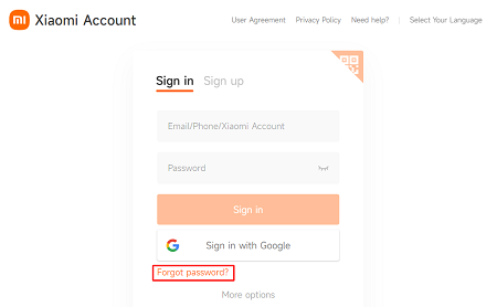 Select Forgot password option