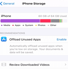 Select iPhone Storage