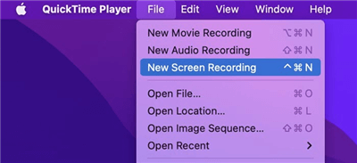 Select New Screen Recording