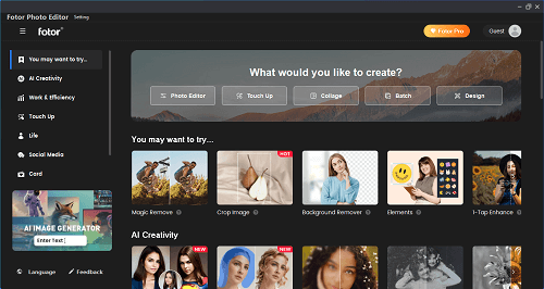 Select Photo Editor from the opening interface