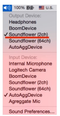 select soundflower (2ch)