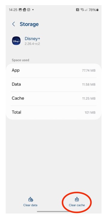  Select "Storage," and lastly, choose "Clear Cache