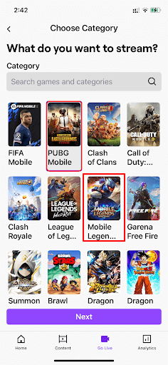 Select Streaming Games from the Menu