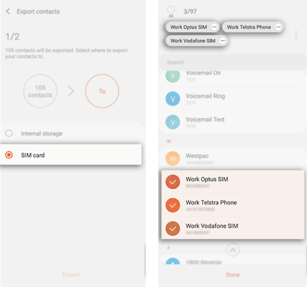 Select Contact Numbers to Import