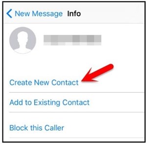 Select the Create New Contact Option