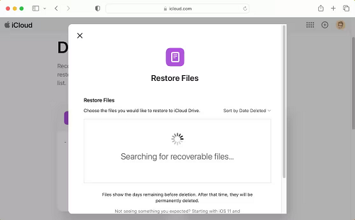 select the files you want to restore
