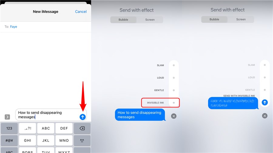 Send Disappearing Messages on iPhone