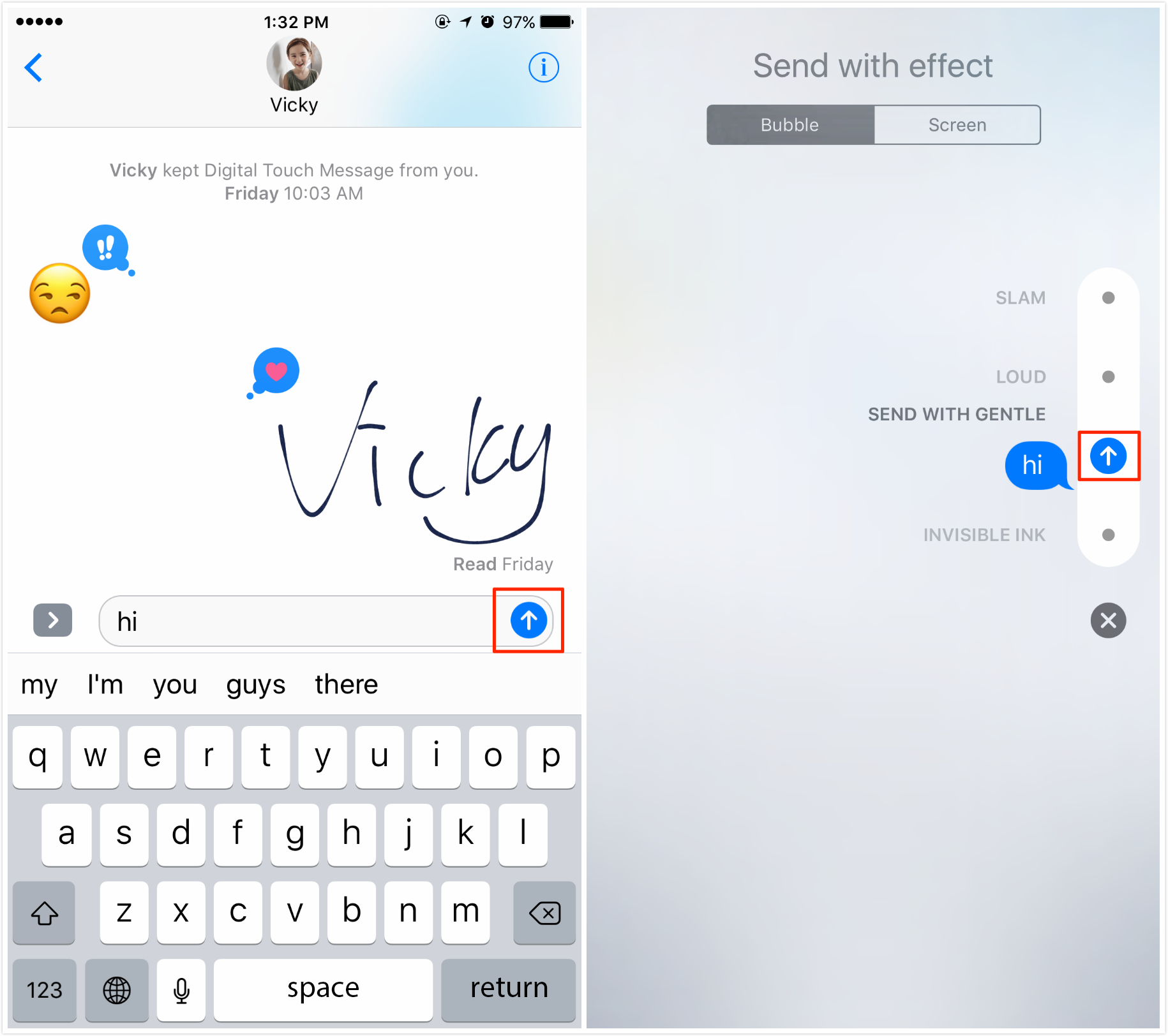 How to Send Gentle Effect iMessage on iOS 11/12