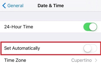 Turn off Automatically Date&Time