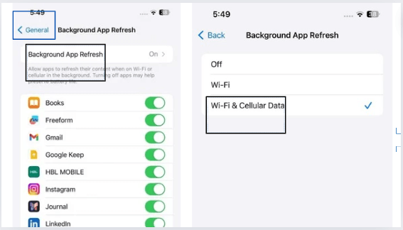 Wifi & Cellular Data