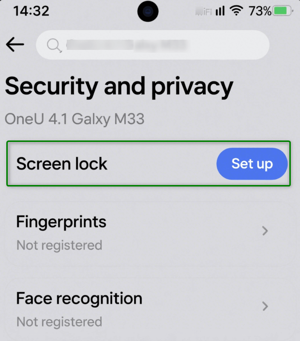 Set Up New Screen Lock