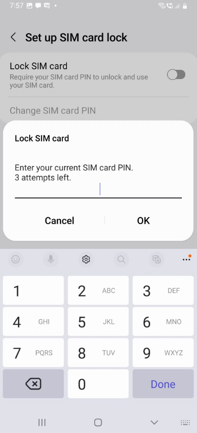 Set Up SIM Lock