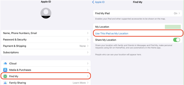 Set Your iPad as Your Location