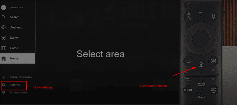 Go To the Settings on TV