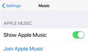 Show Apple Music on iPhone