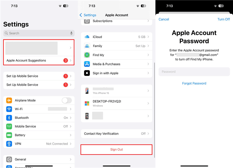 Sign Out Apple ID & Back In