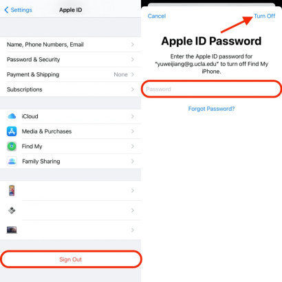 Sign out of Apple ID on Your iPhone