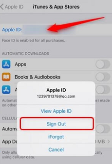 Sign Out the Apple ID