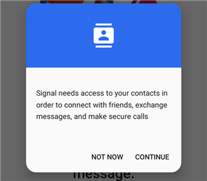 Signal Contacts Permission Prompt