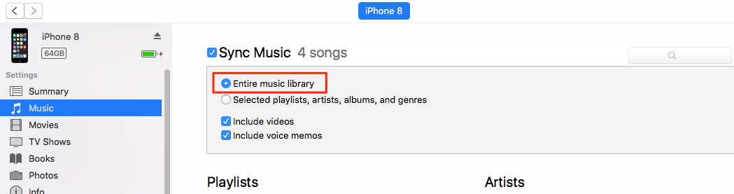 Sync Music from iTunes to iPhone